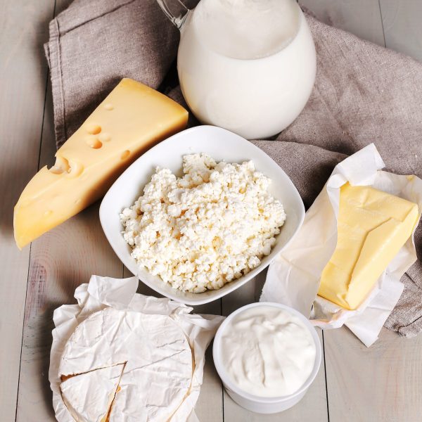 Food. Delicious milk products on the table