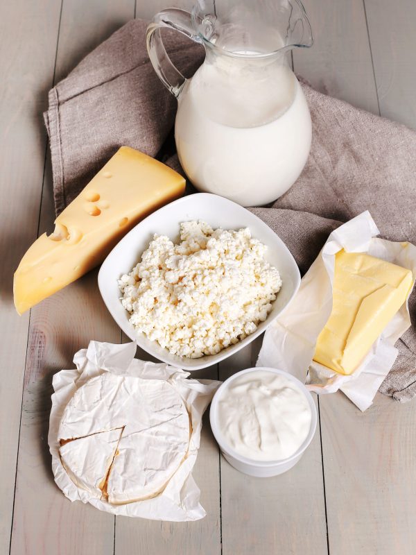 Food. Delicious milk products on the table